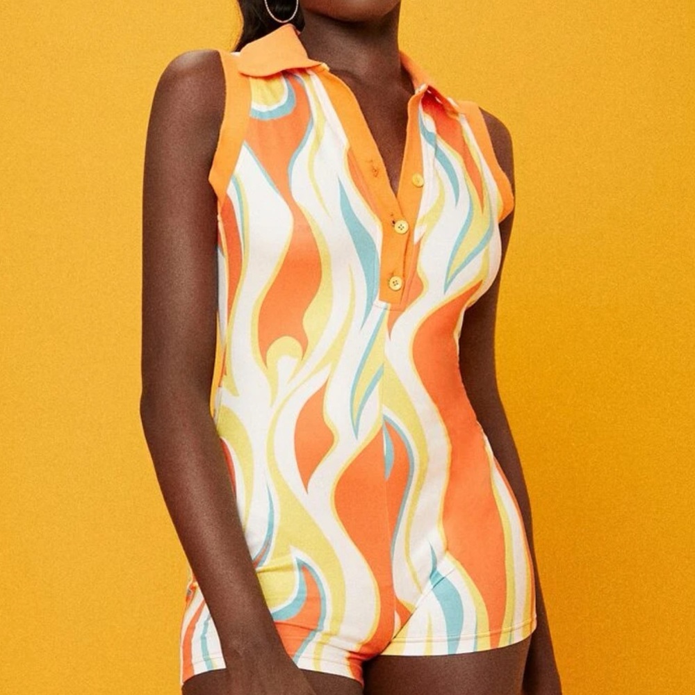 Multi-Colored Print Romper